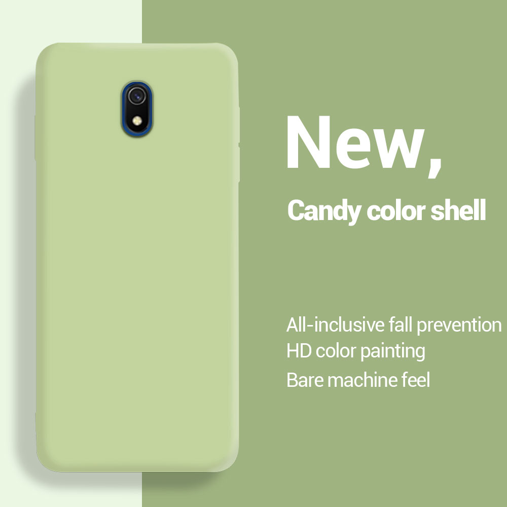 Pour Xiaomi Redmi 8A Coque arrière en Silicone liquide pour Xiaomi Redmi8A coques de téléphone pour Redmi 8A Fundas Coque: Black