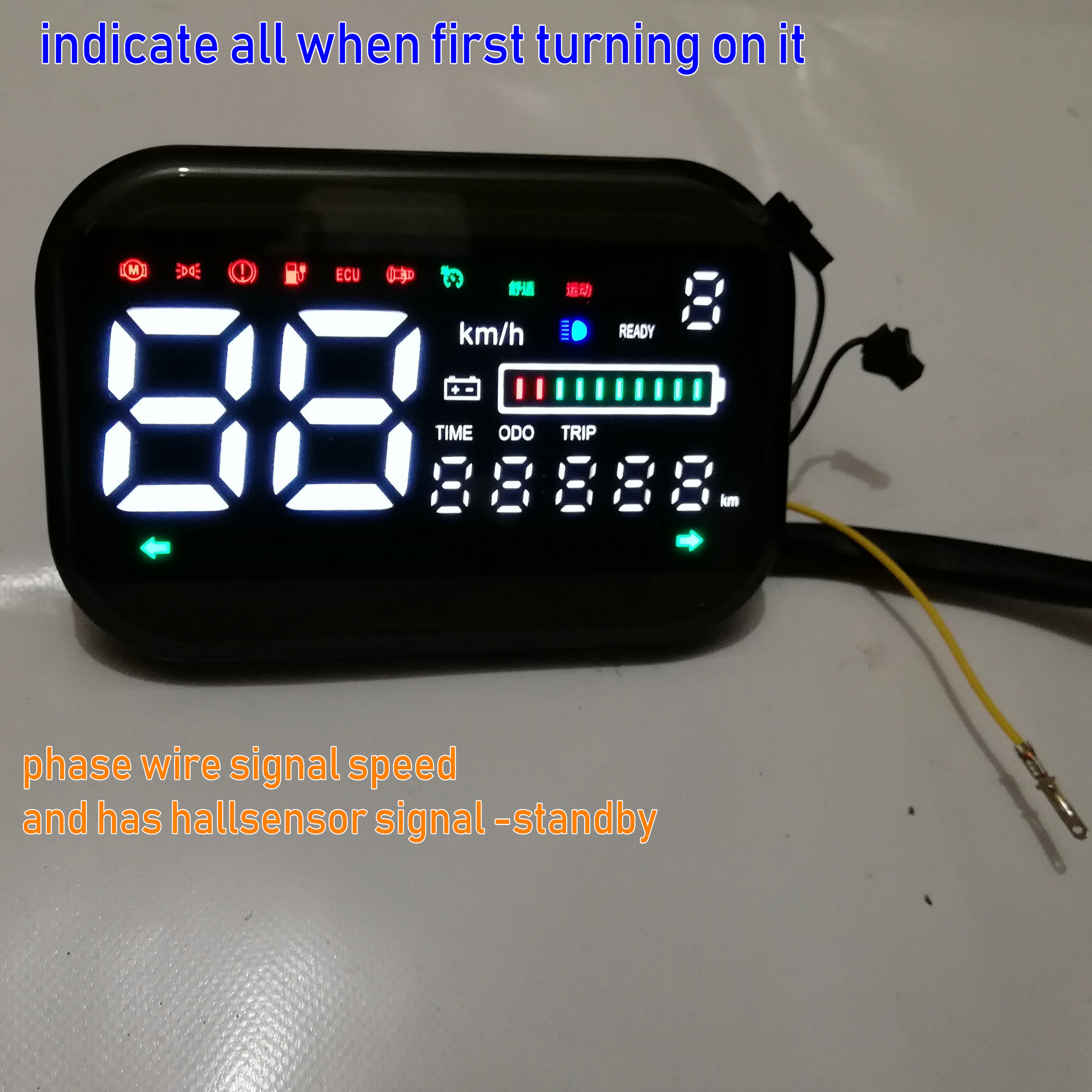48v60v72v LCD-SCHERM snelheidsmeter + batterij/niveau indicator + kilometerstand elektrische scooter bike motorcycle instrument dashboard