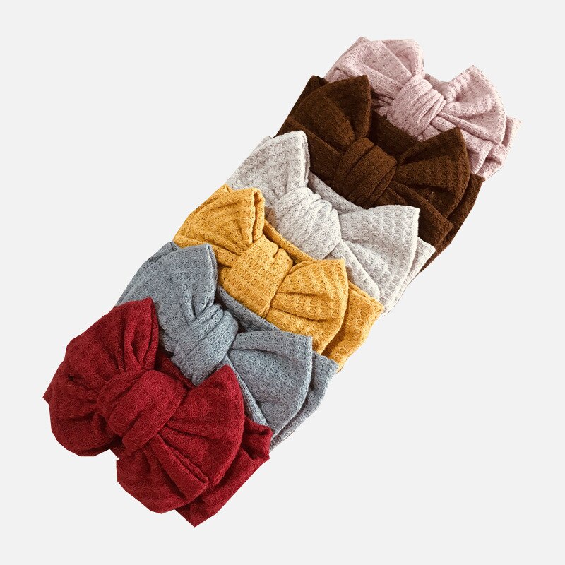 Knit Bow Baby Hoofdband Voor Kind Strik Hoofddeksels Kabels Tulband Voor Kinderen Elastische Headwrap Baby Haar Accessoires