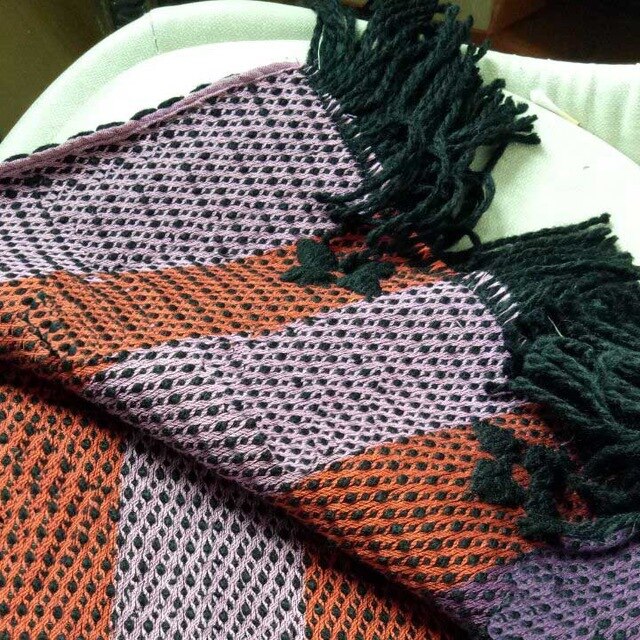 Mærke kvinder vinter tørklæde stribet ensfarvet bomuldsuld lang tørklæde: Orange