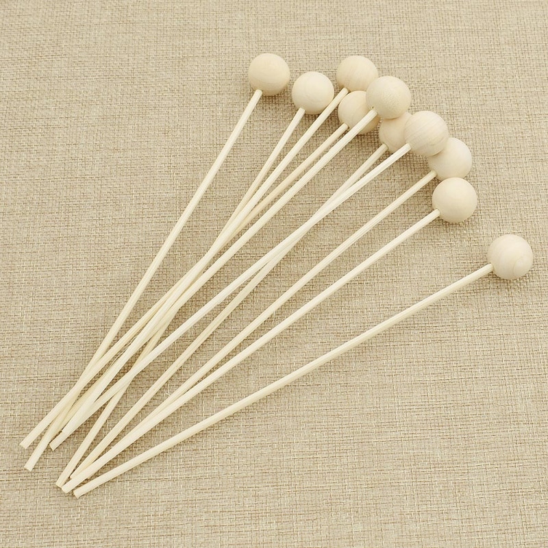 10pcs 3mm Ronde Hout Rotan Riet Olie Diffuser Refill Stok DIY Handgemaakte Reed Diffuser Vervanging Stick Home Decor