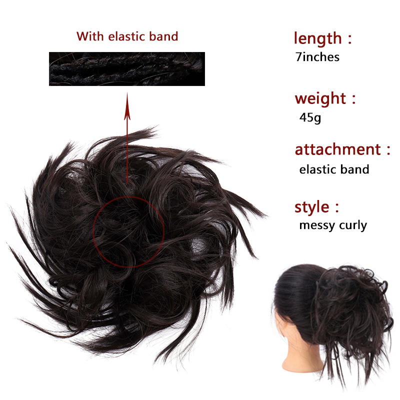 LUPU-Chignon de cheveux bouclés et salis | Extension de cheveux extensible pour femmes, Extension de cheveux couleur Ombre pour femmes