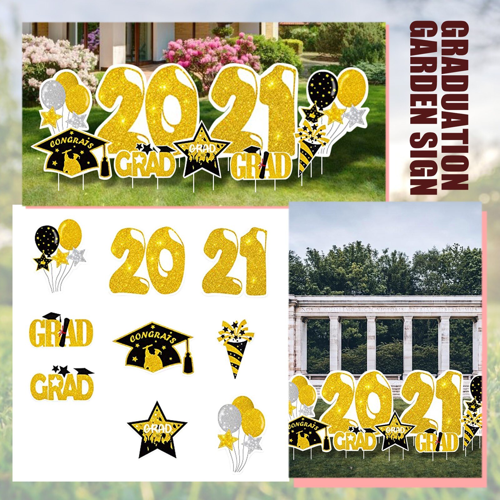 Graduation Decorations Garden Signs Grade Garden Yard Decorations Outdoor Lawn Yard Sign With Stakes Vogue Party Decor
