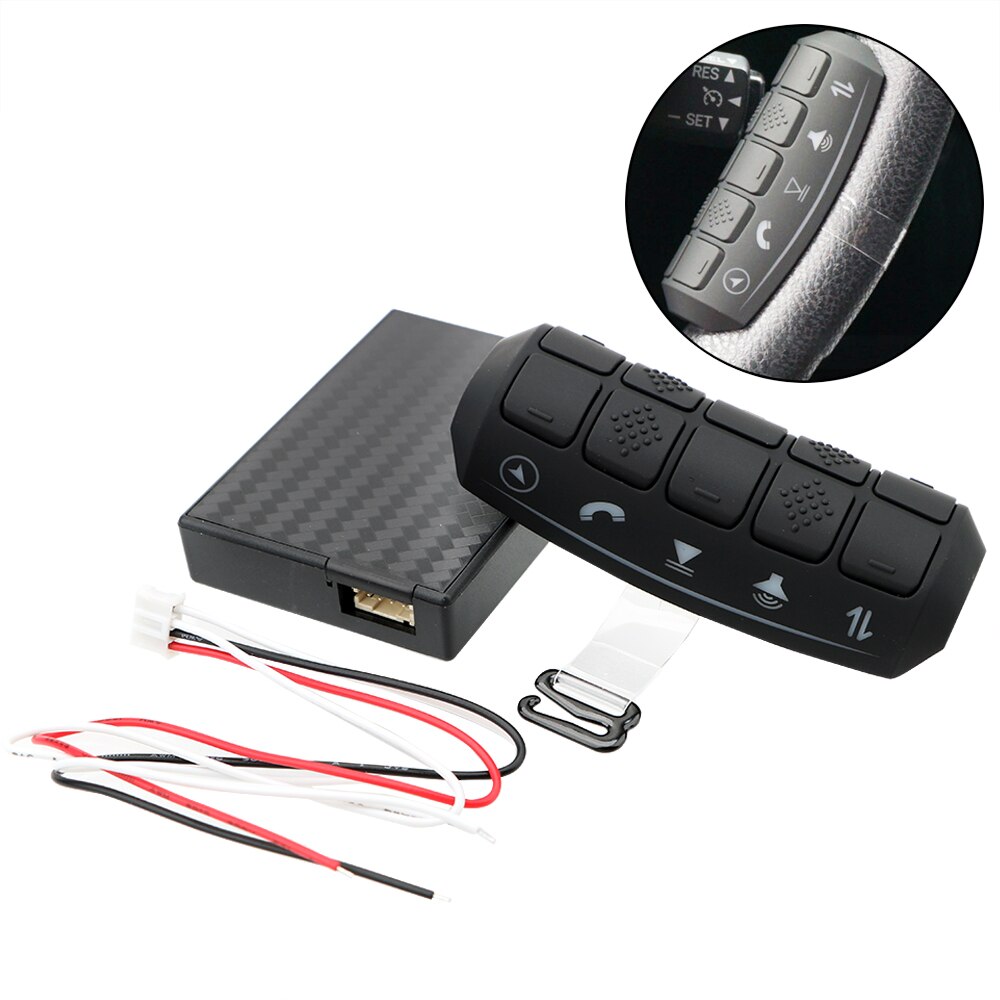 Télécommande universelle de voiture, télécommande sans fil, bouton de volant, multifonction, lecteur DVD GPS, écran LCD rétro-éclairé
