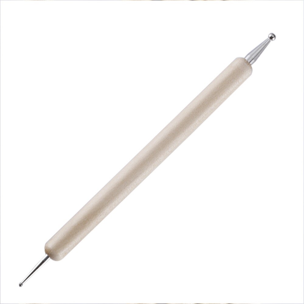 LMDZ 5pcs Double-headed Wooden rod point drill pen diy nail point flower pen wooden drill pen