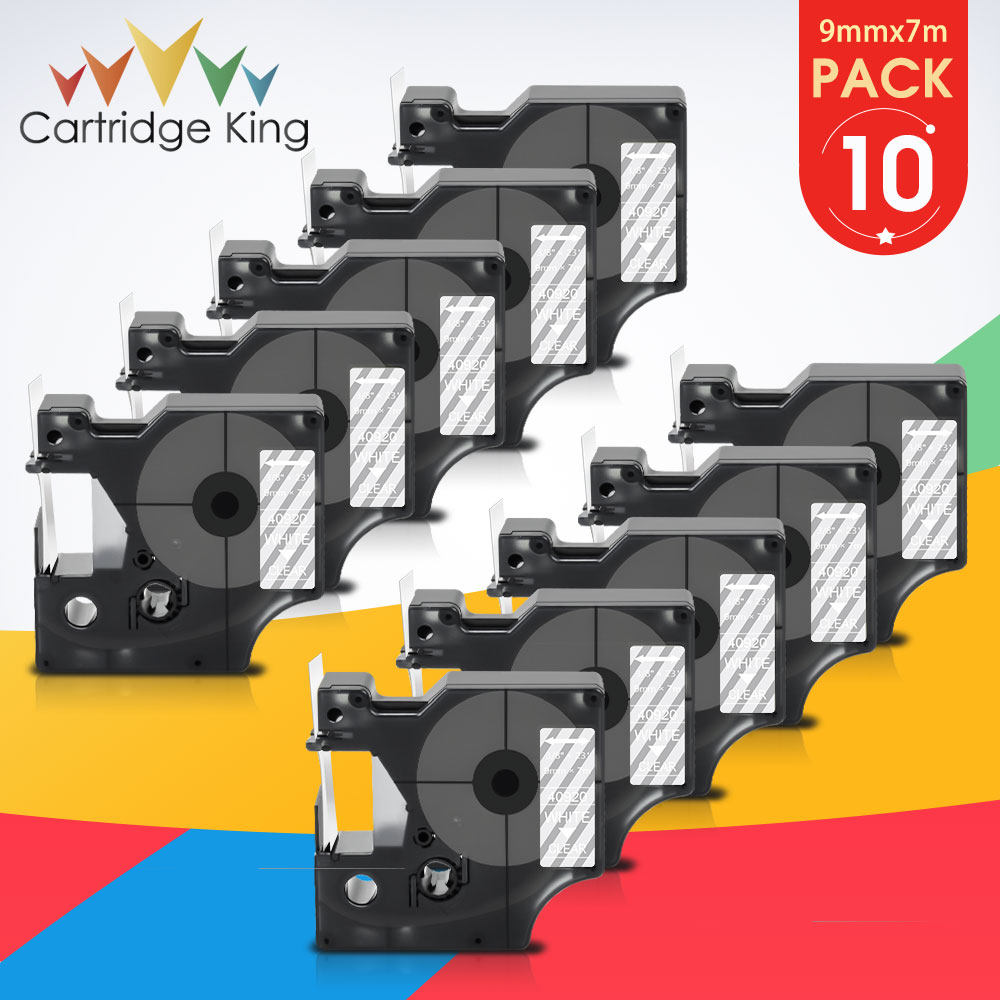 10PK 40913 9mm taśma z etykietami dla D1 DYMO 40913 czarny na białym kompatybilny z DYMO LabelPoint Label Manager 160 280 420P drukarka do etykiet: White on Clear
