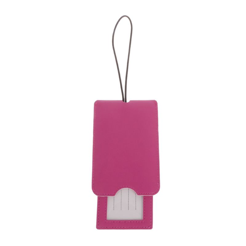 Creatieve Lederen Bagage Tags Labels Band Naam Adres ID Koffer Bagage Reizen: hot pink
