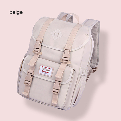 VIVISECRET Multifunctionele Vrouwen Rugzak canvas laptop rugzak schooltas voor tiener meisjes reizen Rugzak: beige