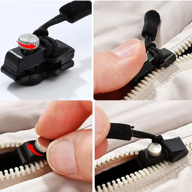 1/6pcs Zipper Repair Kit Universal Instant Zipper Repair Replacement Sliding Teeth Rescue Zipper Head For 3 Different Size