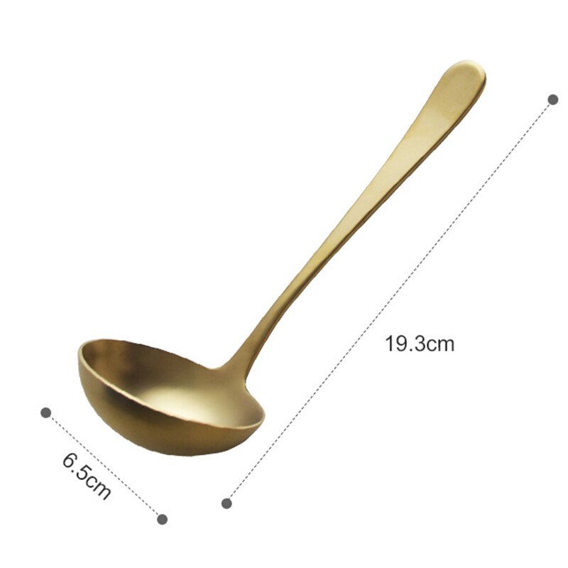 De acero inoxidable 304 estofado ranurado sopa salsa colador de cazo esfuerzo cuchara servir espumadera de cocina utensilios de cocina: Gold Spoon