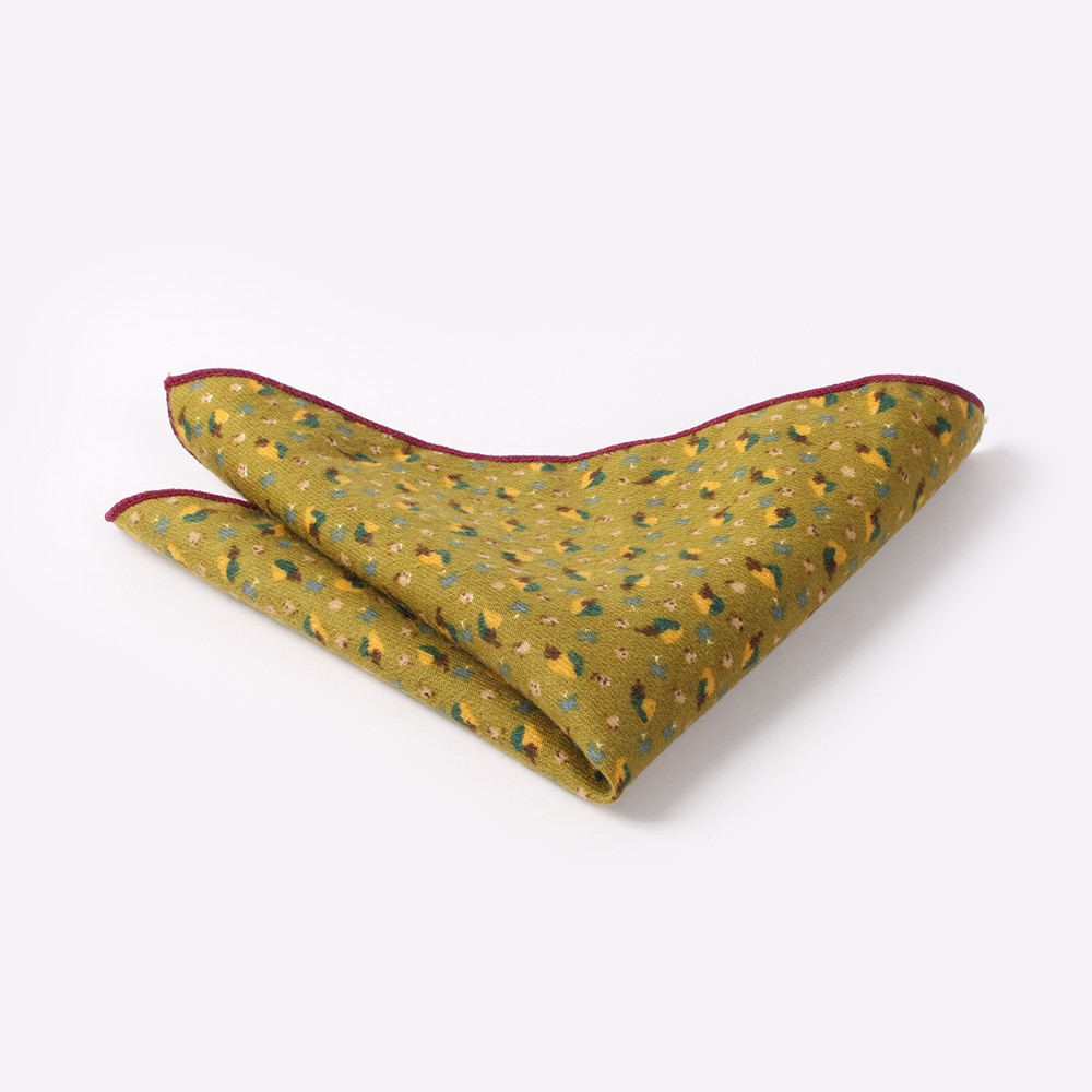 Menn& #39 ; s 100%  bomullsblomstlommetørkle for mann bryllupstrykk lomme med firkantede brysthåndkledresser hankies 23*23cm