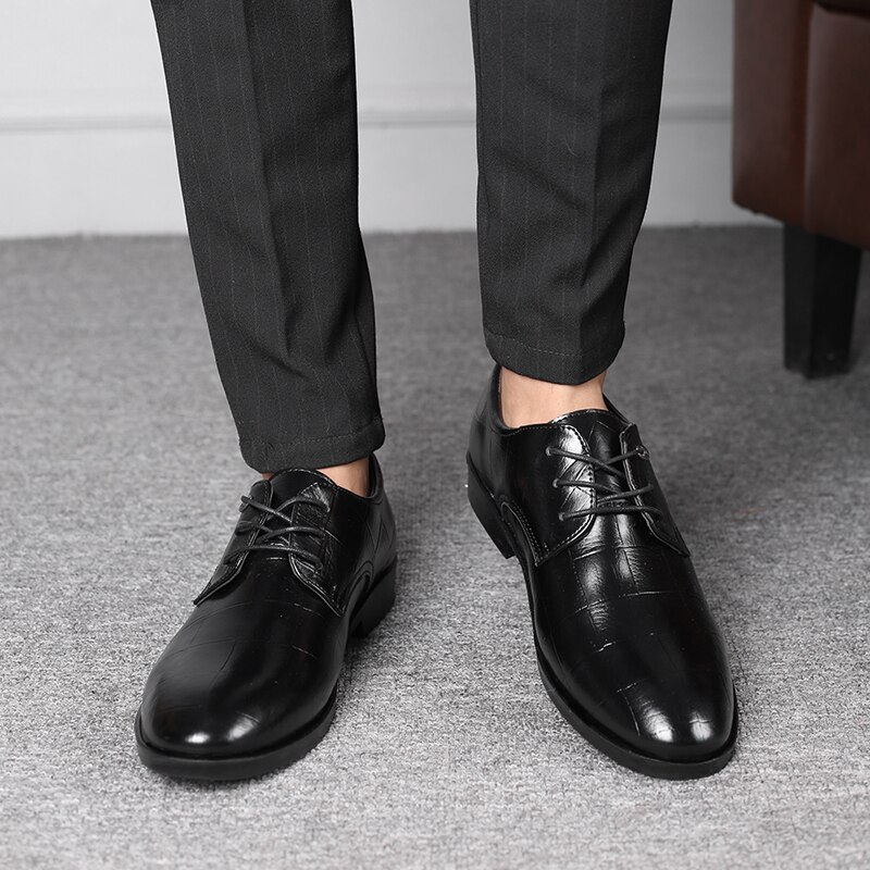 Formel hommes chaussures habillées de en cuir noir chaussures bureau affaires chaussures de luxe Zapatos Hombre nouveaux hommes chaussures décontractées
