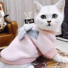 Søde søde kattekat strikket sweater efterår vinter varm kattetøj til små katte killingfrakkejakke kæledyrstøj katteforsyninger