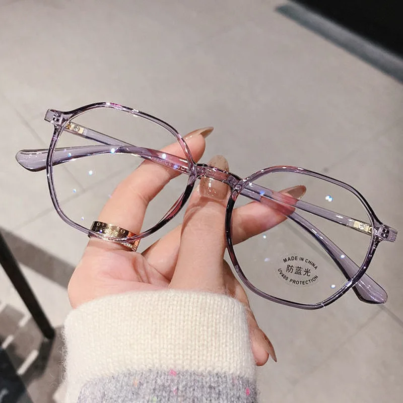 Lunettes de lecture transparentes, haute définition, Anti-lumière bleue, pour femmes d'âge moyen et âgées: purple / +250