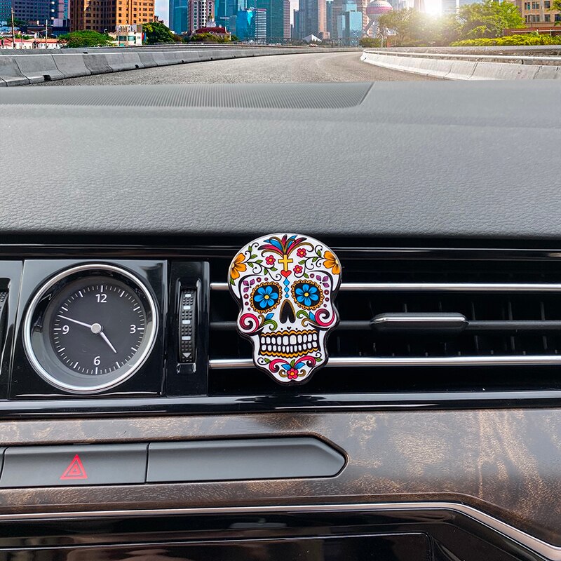 4*6cm Sugar Skull Auto Air Conditioner Outlet Decoration Perfume Clip Air Freshener Car Tuyere Fragrance Car Ornament 7 styles: 3