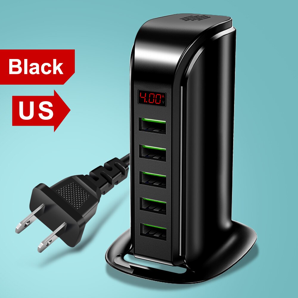 Udyr 5 Hafen USB Ladegerät Hub LED-anzeige Multi USB Ladestation Dock Universal- praktisch Schreibtisch Zauberstab Hause Ladegeräte EU UNS