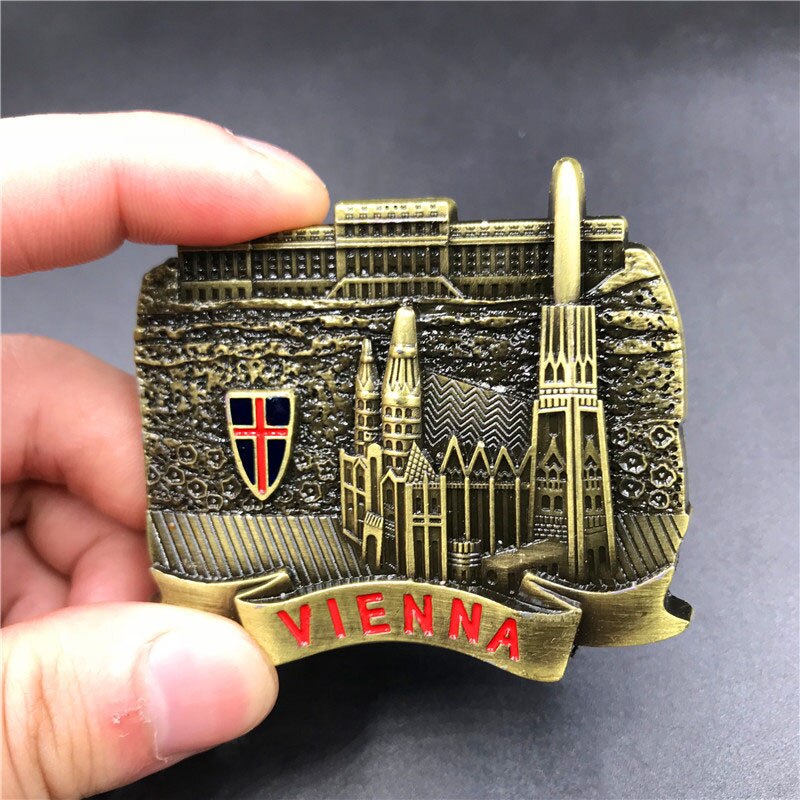 Turist souvenir dekoration ungarn budapest østrig wien panorama køleskab pasta harpiks magnetisk turist souvenir håndværk: Wien østrig