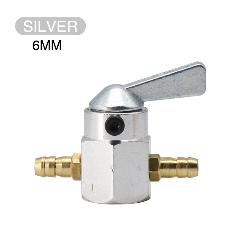 ZSDTRP 6mm 8mm Fuel Tap Gasoline Switch Fuel Tap Gasoline Tap Faucet For Motorbike Carb Gas Engine Fuel Tanks: 6mm Silver