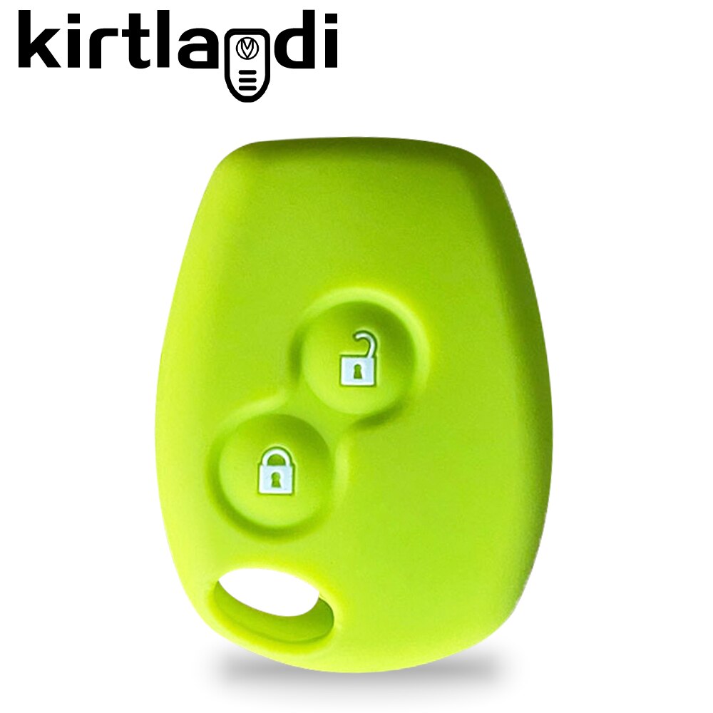 Silicone Car Case Key Cover for Dacia Duster Phase 2 Logan 3 1 for Renault Funguje So AKO for Nissan Almera for Lada Largus Fob: apple green