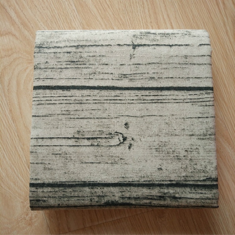 Simple retro simulation wood grain printed linen fabric Wild background cloth tablecloth crafts cotton fabric