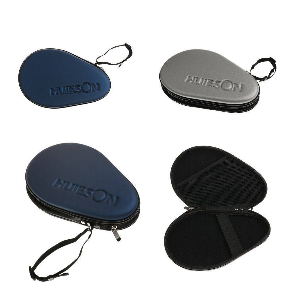 Portable Table Tennis Racket Hard Case Ping Pong Bat Bag Cover Hold 2 Paddles
