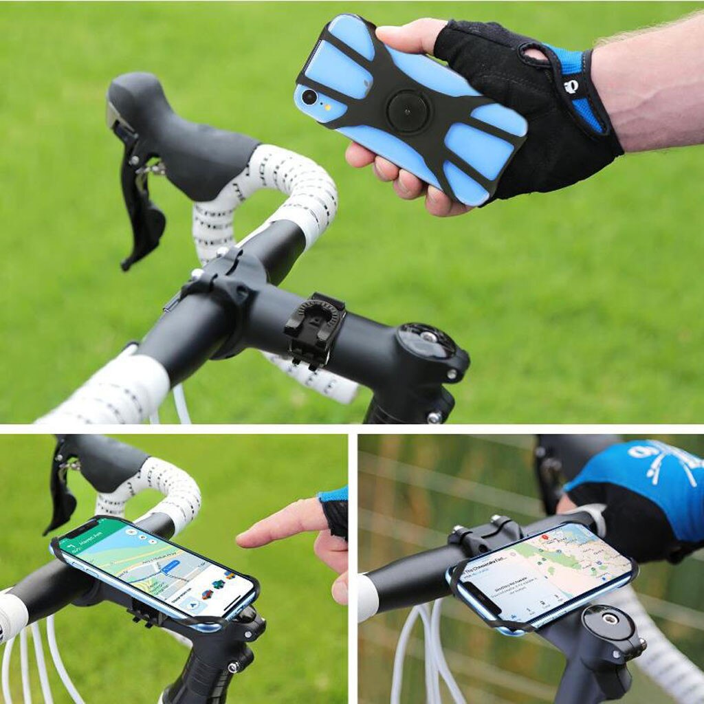 25#  silikone cykel telefon holder motorcykel til iphone 12 11 pro max 7 8 plus x xr xs mobiltelefon stativ gps klip hurtig montering