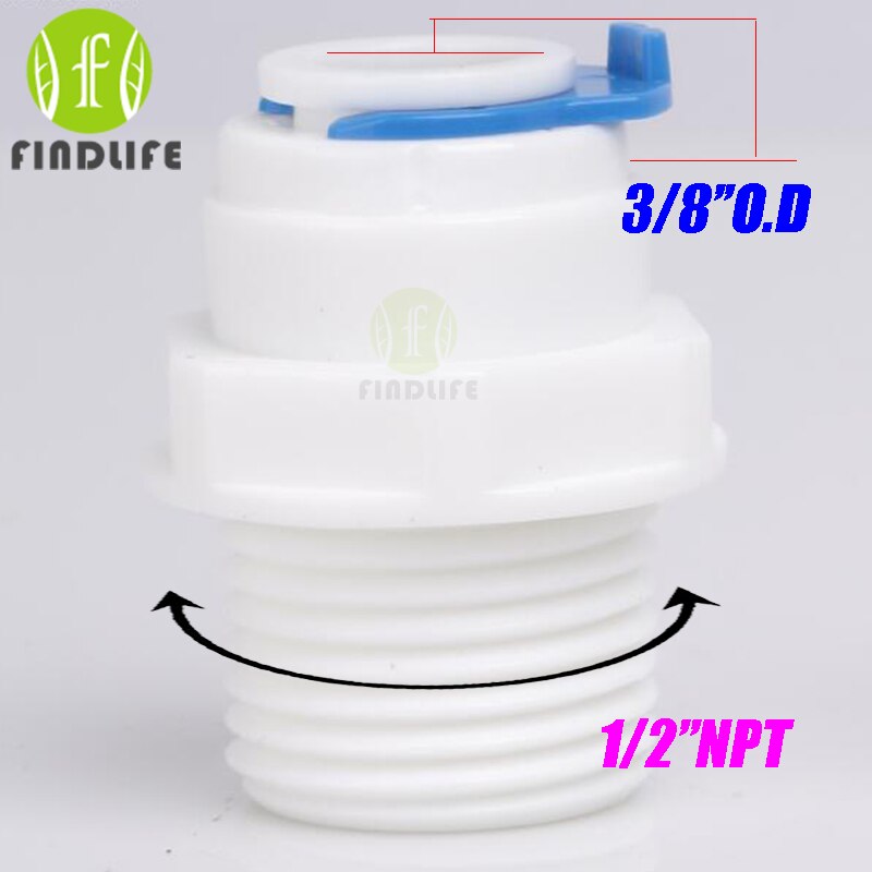 Water Filter Parts 5pcs 3/8 inch OD Tube * 1/2 inch NPT BSP Male Quick