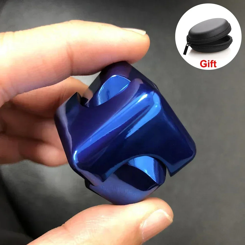 Metallinen kuutio pyörivä sormenpäägyroskooppi fidget anti stress lelut aikuisille toimisto koti matkailu kannettava spinner lelut joulu: Valkoinen