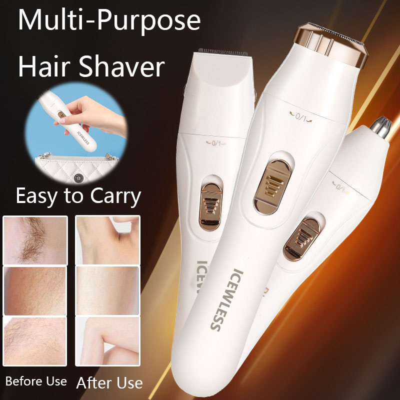 Maquinilla eléctrica para cortar el pelo para mujer, maquinilla de afeitar resistente al agua, indolora, dispositivo de depilación corporal privada, afeitadora de Bikini, brazo, pierna, cara