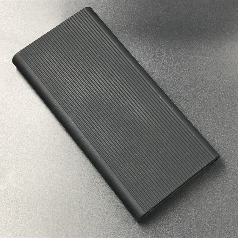 1 pièces housse de protection en Silicone pour Xiaomi Power Bank 2 10000MAh double Port USB manchon de peau pour accessoires de chargeurs PLM09ZM: Black