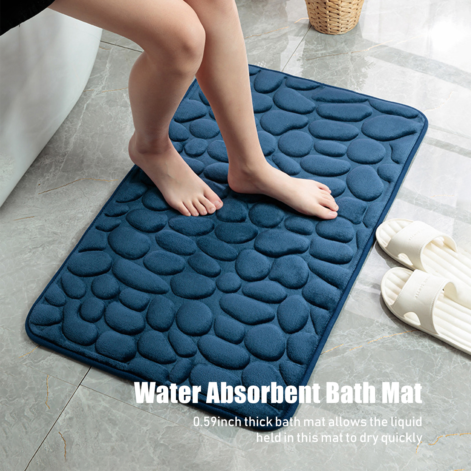 Badkamer Mat Antislip Pebble Tapijten Absorberende Memory Foam Wasbare Geplaveide Reliëf Tapijt Badkamer Decor Mat