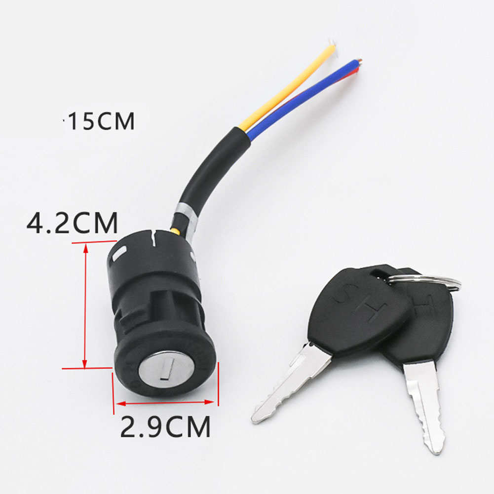 Llave de interruptor de encendido para bicicleta eléctrica, bloqueo de 3 posiciones de cable para patinete eléctrico, candado para bicicleta eléctrica + llave, accesorios eléctricos para bicicleta