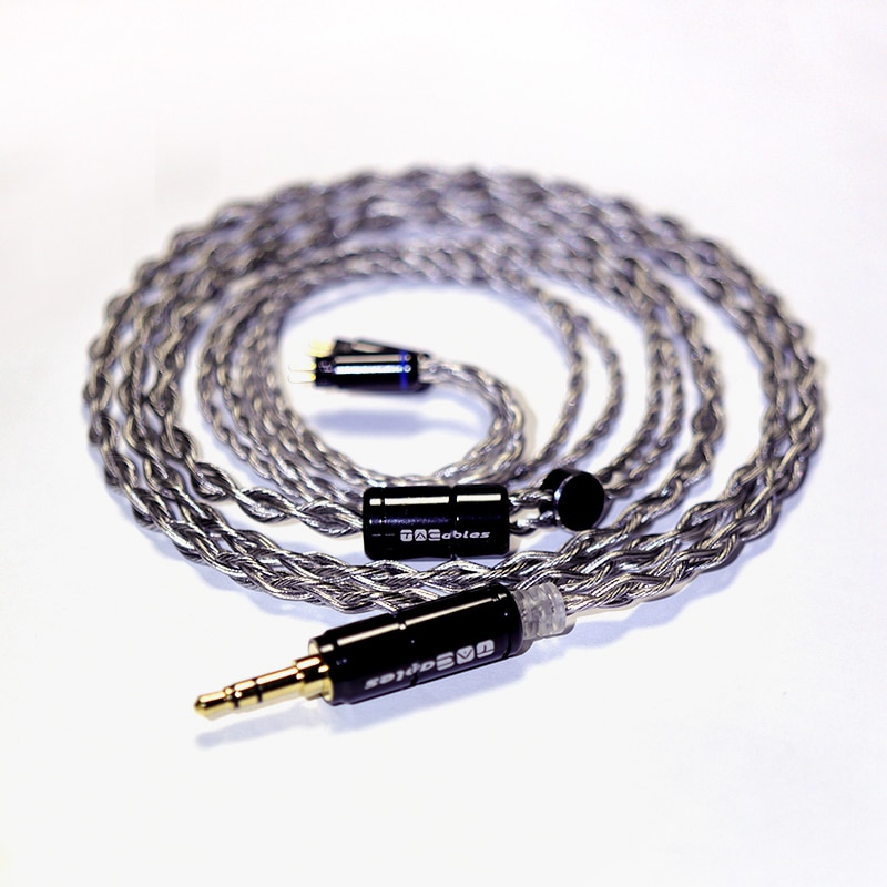 Tacable Obsidian Cable Litz Silver Plated Litz 5N OCC Wire 4.4\2.5\3.5MM 2PIN\MMCX Upgrade Earphone Cable For Bravery YUME T4 P2