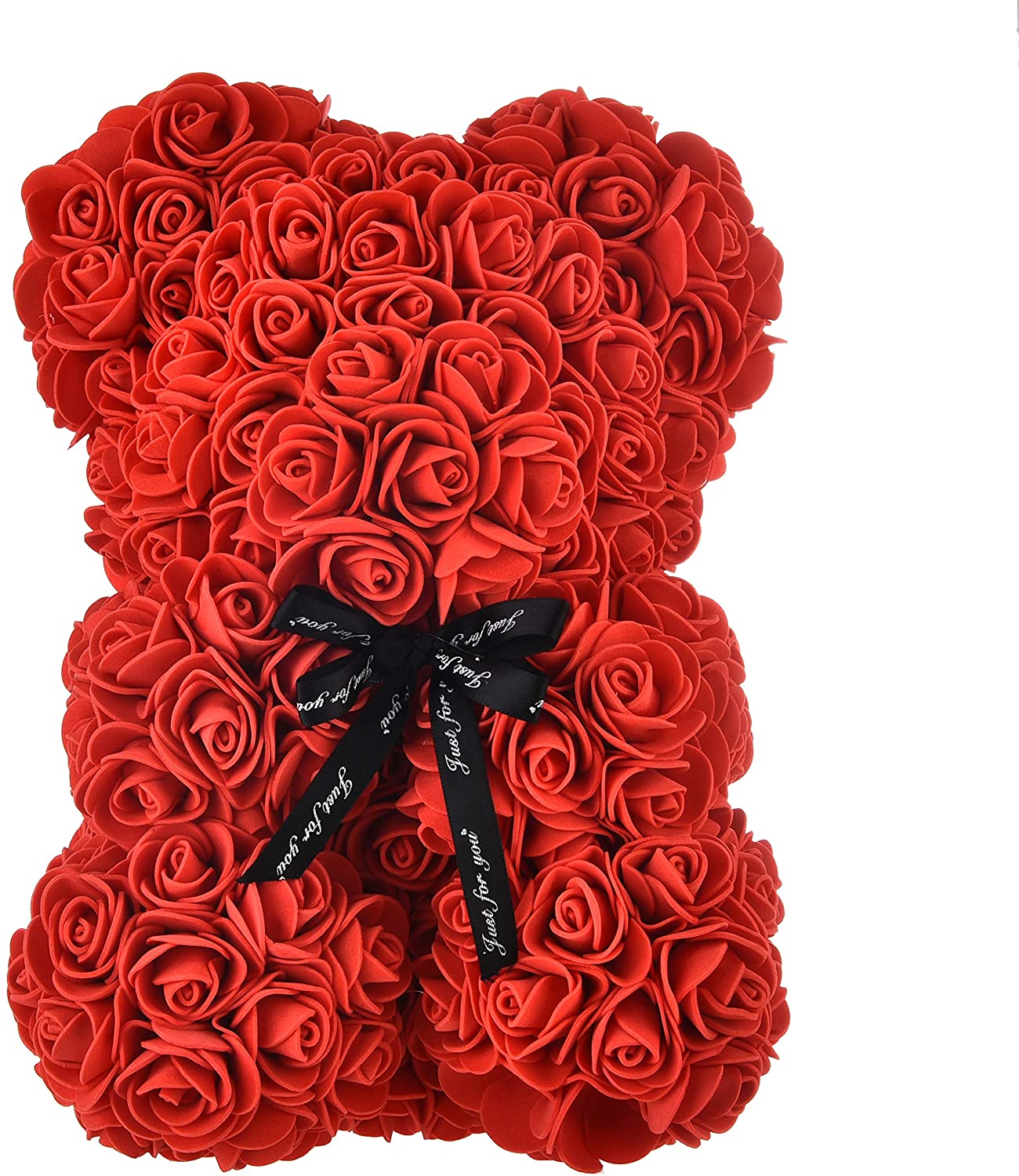 25cm bjørne af roser kunstige blomster hjem bryllup festival gør det selv billig bryllup dekoration boks krans håndværk: Rød