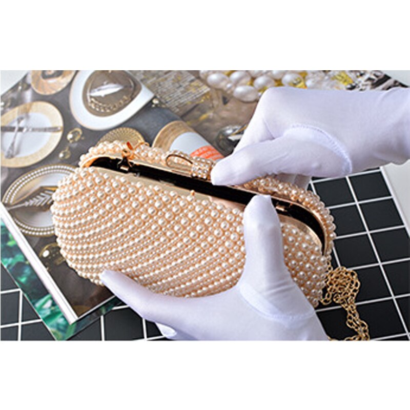 European American sweet ladies girls women pearl clutch bag party evening bag