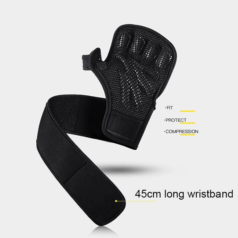 Fitness Weight Lifting Training Gloves Silicone Non-slip Hand Palm Protector Half Finger Gloves for Gym Workout Gymnastics Grips