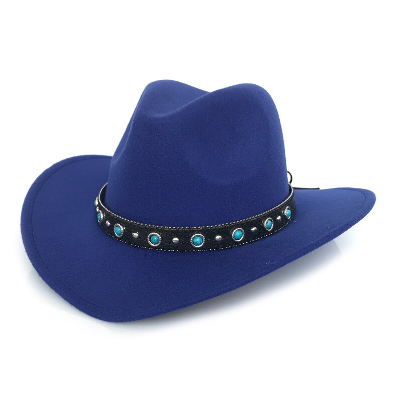 Summer Men Cowboy Hat Women Retro Vintage Turquoise Leather Strap Cowboy Cowgirl Caps Western Summer Sun Hat B87: 3