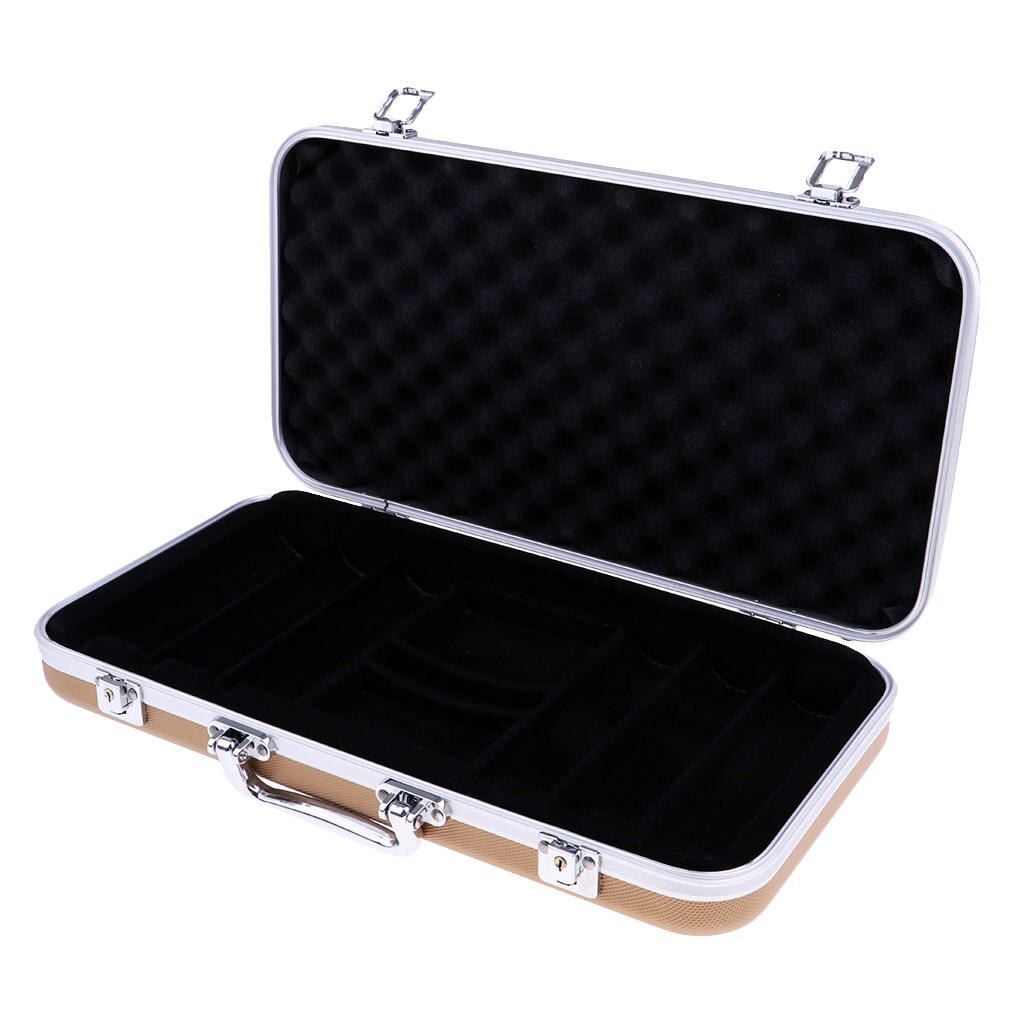 Étui à Jetons De Poker Avec Serrure - Boîte Aluminium 30x21.5x6.5cm - Protection Et Rangement Organisé