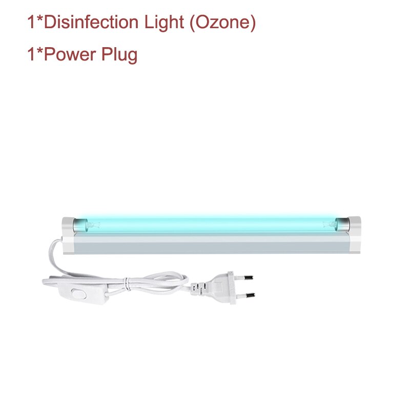 Ozone UV Sterilizer UVC Disinfection Light Bactericidal Lamp Ultraviolet Quartz Germicidal Lamp 110V/220V 6W 8W T5: 1 lamp with plug / 8W 220V