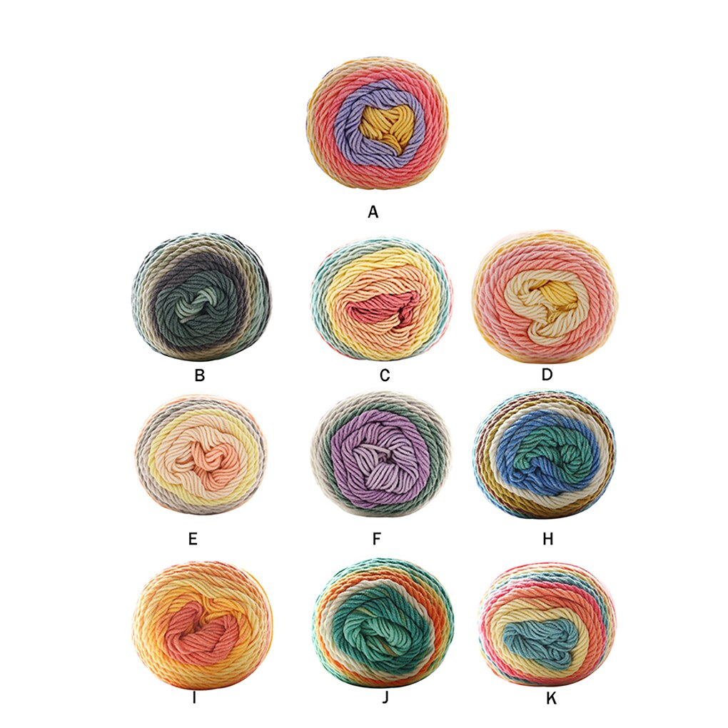 193M Rainbow Segment dyed yarn 5 Strand wool Yarn Sweater Scar DIY Handmade knitted Hat Scarf Sofa Cushion Cake Yarn