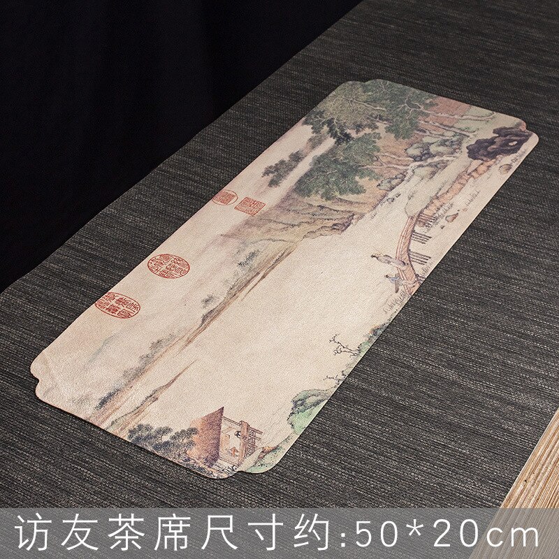 Torchon peint, torchon à thé, nappe de table, tapis de thé absorbant, théière, pièces de rechange pour cérémonie du thé Zen: H