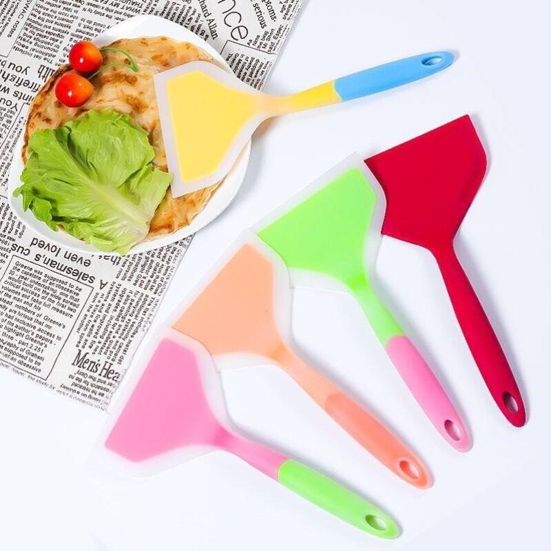 Silicone Kitchen Ware Cooking Utensils Spatula Beef Meat Egg Kitchen Scraper Wide Pizza Cooking Tools Shovel Non-stick