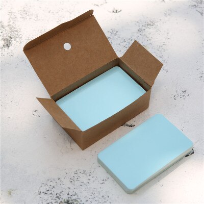 100 Sheets/Box Paper Message Card Blank Handwritten Memo Notecards Greeting Blessing Thank You Postcard Kids Toy Collection: blue