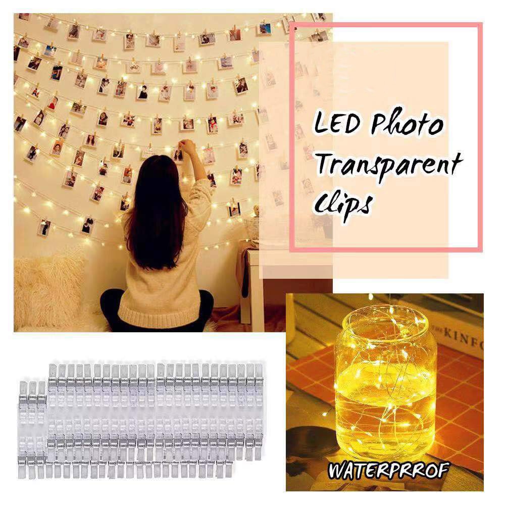 Led ljusslinga 10m fotoklipp usb fairy lights girlander juldekoration fest bröllop jul för sovrum vägg bar skåp