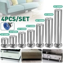 4Pcs Adjustable Stainless Steel Sofa Legs Replacement Furniture Feets Replacace Chair Table Desk Cabinet Leg 60-300cm