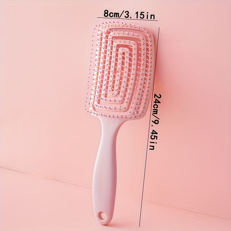 Brosse à cheveux démêlante ergonomique ajourée, creuse ergonomique avec poignée, douce sur les cheveux humides/secs pour tous les Types, 1 pièce