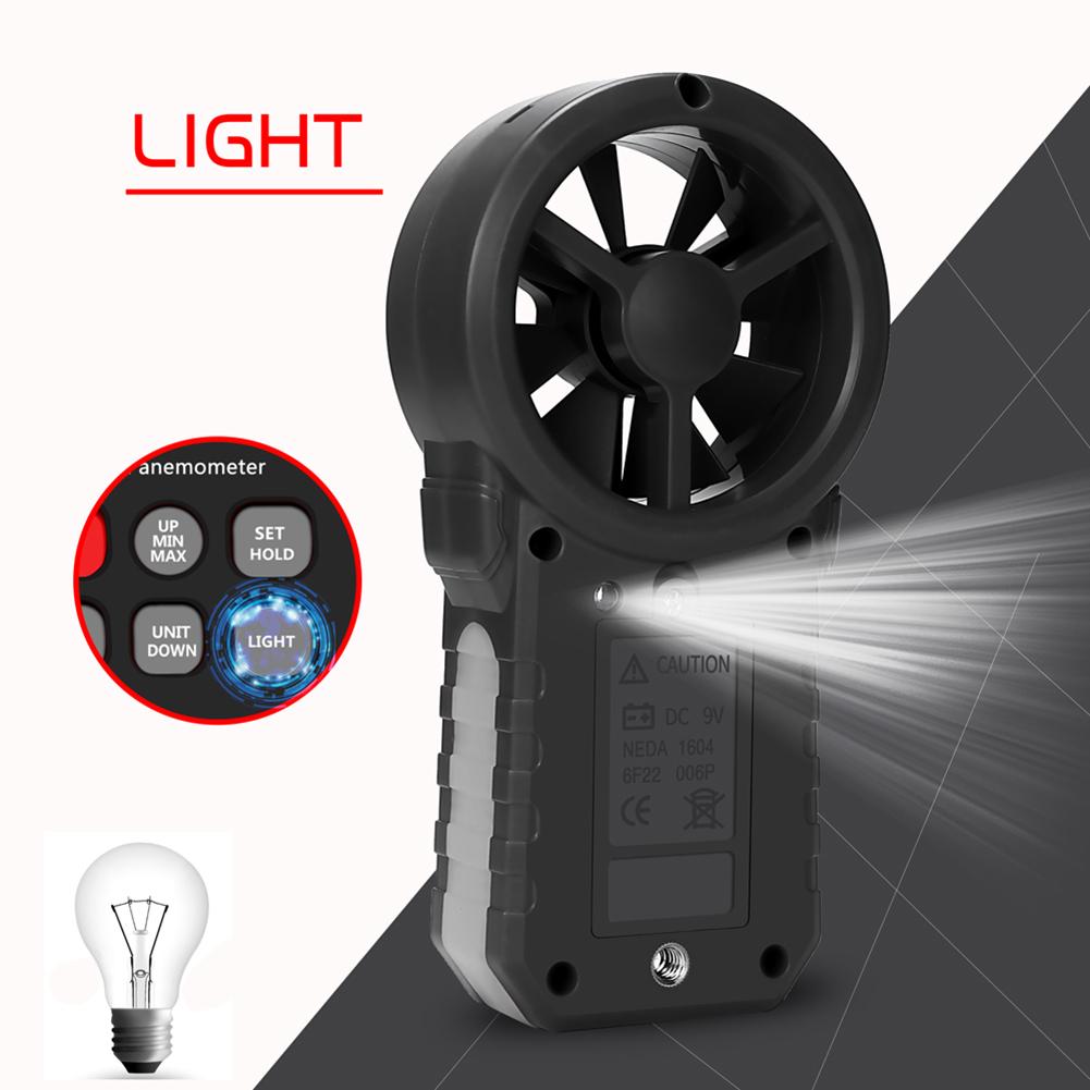 Handheld Digit Alanemometer Achtergrondverlichting Thermometer Wind Gauge Meter Speed Meetinstrumenten