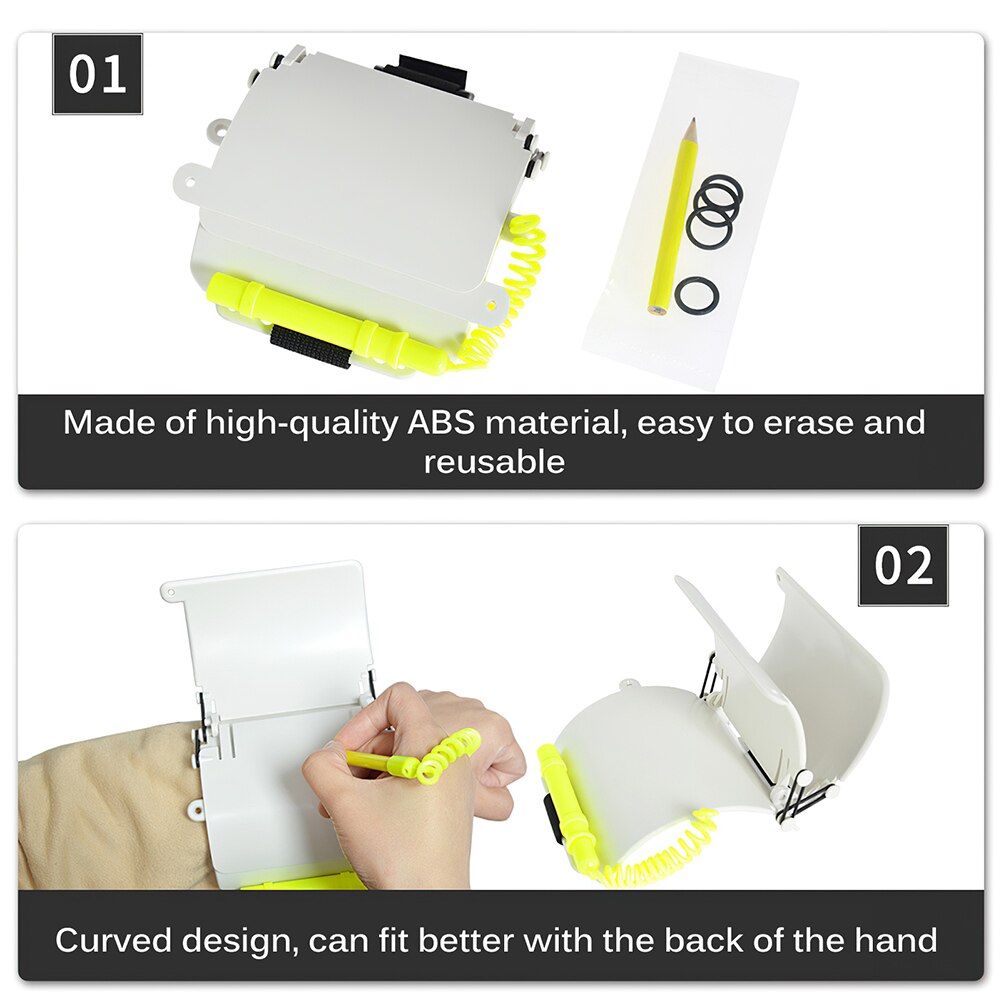 Writing Tablet Dive Slate 3 Panels Replaceable Pencil with Safety Leash Waterproof O-ring Reusable Writing Slate Scuba Diving