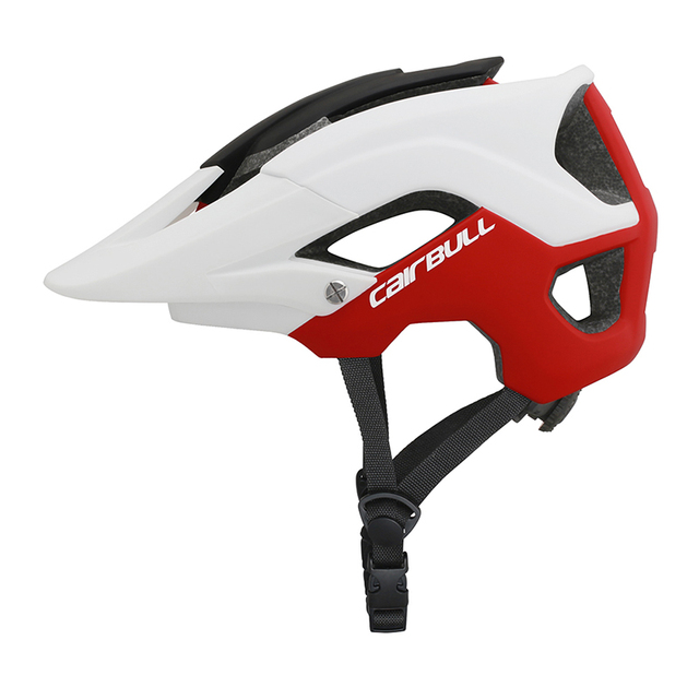 Cairbull MTB Bicycle Helmet Mountain Bike Removable Sun Visor XC DH AM HardTrail ENDURO Cycling Outdoor Safety Helmet: White Red / L(58-62CM)
