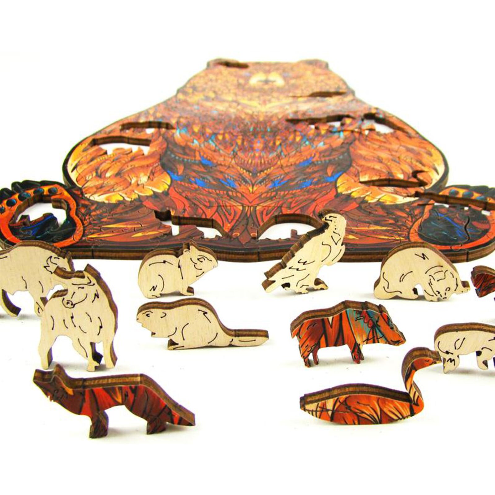 1 set tier-holzpuzzle für erwachsene und kinder, puzzlespiel zur förderung der kindlichen gehirnentwicklung #g30